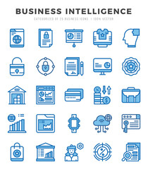 Business Intelligence icons set. Collection of simple Two Color web icons.