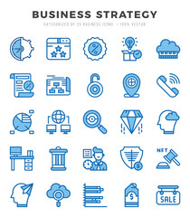 Simple Set of Business Strategy Related Vector Two Color Icons.