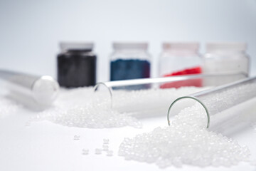 Produced from polymer plastic pellet factory. Petrochemical process for producing plastic pellet. Compound bead. polymerase chain reaction.