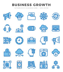 Business Growth web icons in Two Color style.