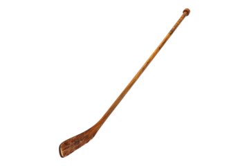 Wooden hockey stick isolated on transparent background