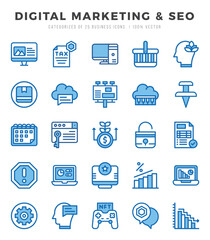 Digital Marketing & SEO Icon Bundle 25 Icons for Websites and Apps