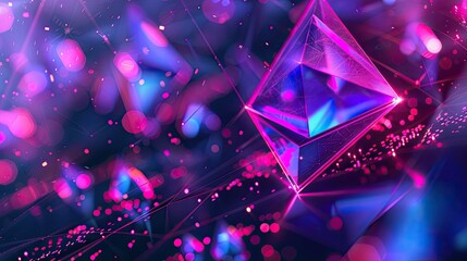 Ethereal Ethereum Tokens and Futuristic Financial Visualizations