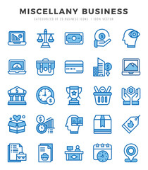 Miscellany Business Two Color icons collection. Two Color icons pack. Vector illustration