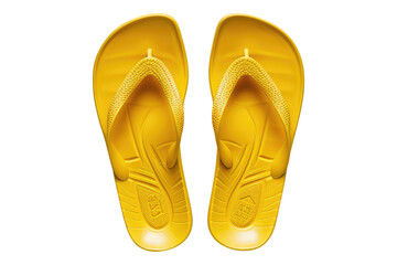 Yellow flip flop isolated on transparent background