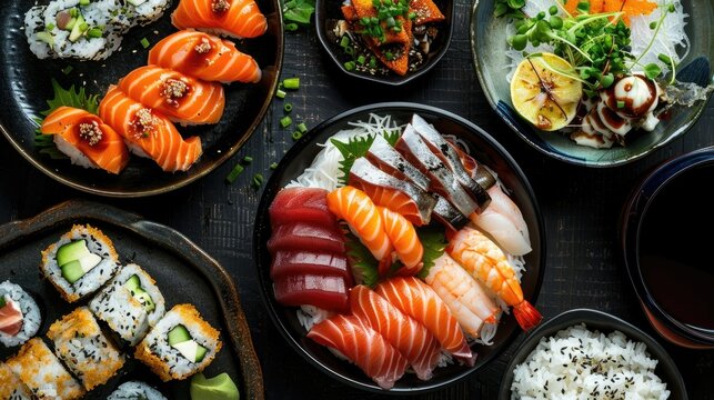Exquisite Japanese Cuisine with Sashimi Yakitori and Artful Garnishes in Intimate Izakaya Setting