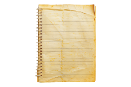 Yellow note paper isolated on transparent background