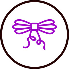 Stylish Bow Line Purple Circle Black