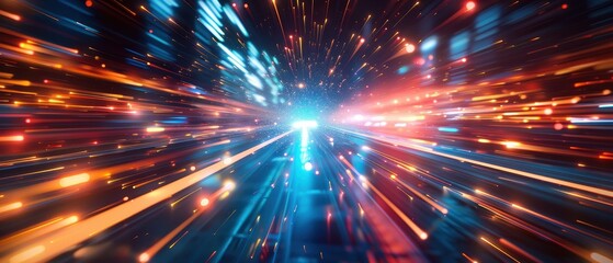 Fototapeta premium AI creating realistic motion blur effects in action shots, AI-enhanced photo editing, dynamic motion enhancement