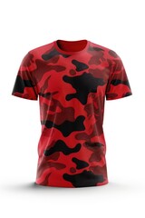Camo T-Shirt on White Background