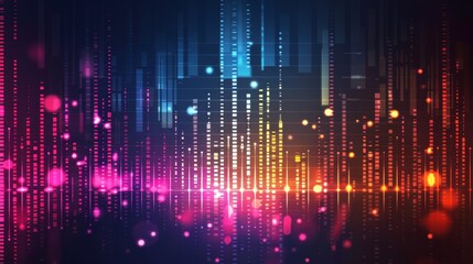 Fototapeta premium Music equalizer background, vibrant vector illustration, digital graphic for brochure, website, flyer, print, poster, sleek and modern design