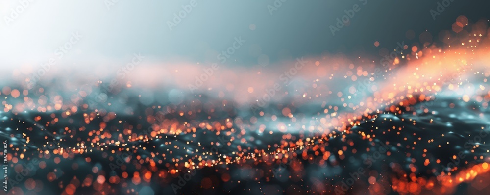 Aufkleber futuristic technology wallpaper with glowing data points and abstract shapes in minimalist style