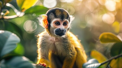 Obraz premium Beautiful monkey spending time in nature.