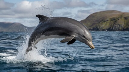 two dolphins jumping