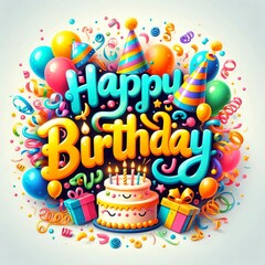 happy birthday colorful celebration design