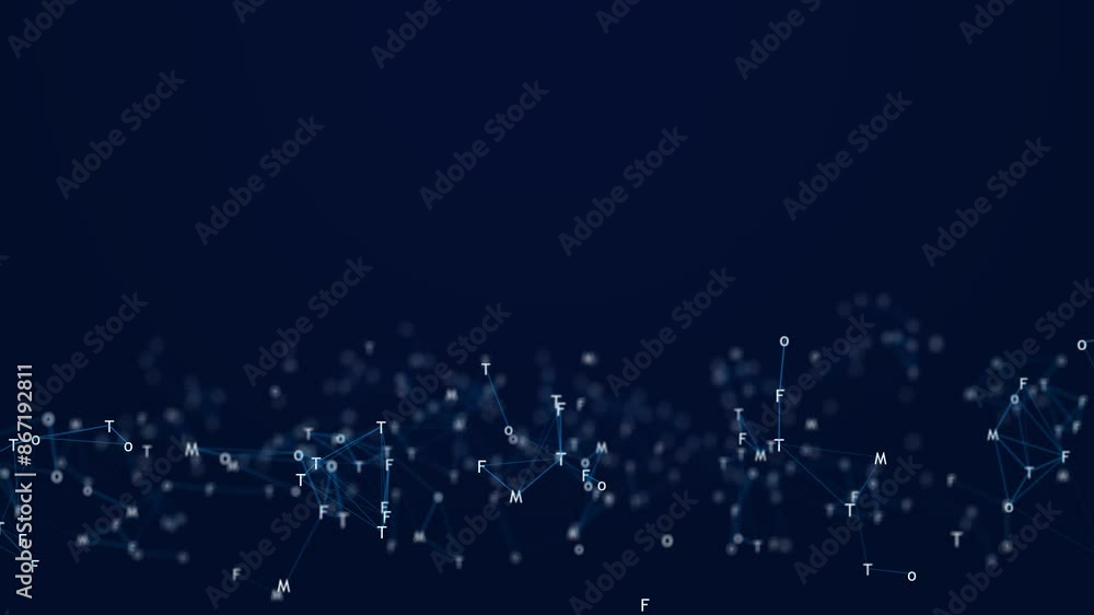 Poster big data code running blue futuristic information technology computer digital numbers, seamless anim