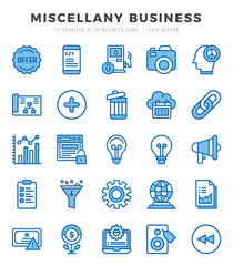 Miscellany Business elements. Two Color web icon set. Simple vector illustration.