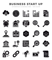 icons set. Business Start Up for web. app. vector illustration.