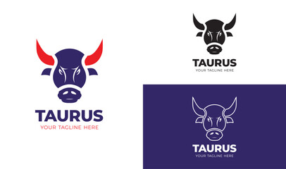Taurus Bull Animal Logo, Angry Bull, Energy Taurus Mascot