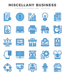 Miscellany Business Icons Pack Two Color Style. Vector illustration.