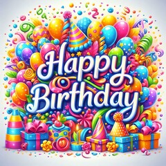 Obraz premium happy birthday colorful celebration design