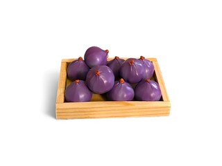 a pile of red onions on a white background