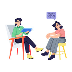 Psychotherapy illustration designed in flat style 