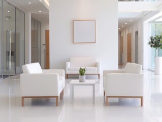 Fototapeta premium Modern Business Team Discussing Proposal in Sleek Minimalist Meeting Room