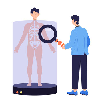 A flat style illustration of radioscopy 