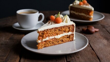 chocolate cake and coffee