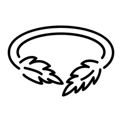 A line icon of ladies leaf belt  