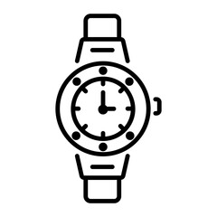An icon of stylish watch in line style  