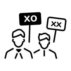 A line style icon of public unrest 