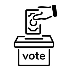 A line style icon of election fraud 