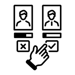 An outline icon of unjust voting 