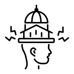 Line style icon of political stress 