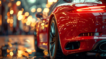 closeup sport car in any angle