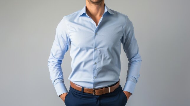 The man in blue shirt - Powered by Adobe