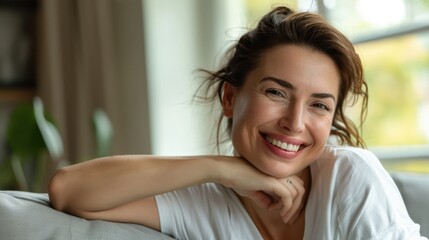 Obraz premium The smiling relaxed woman