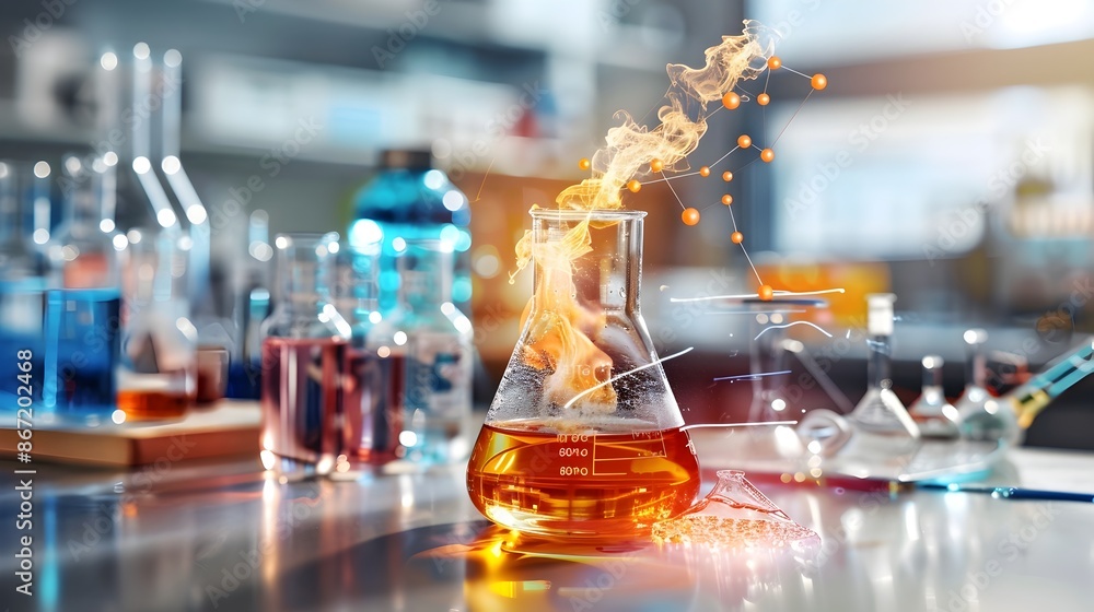 Aufkleber precise measurement and careful experimentation in a chemistry lab setting