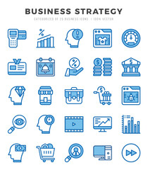 Business Strategy Icon Pack 25 Vector Symbols for Web Design.