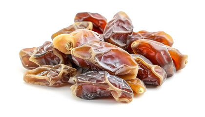 Dried dates isolated on white background. Close-up