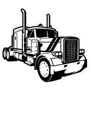 Big Truck White Background Illustration, Trucker Dad Gift Idea Stencil, Skilled Driver Shirt Design Vector, Truck Owner Monogram, Truck Life Cut File, Semi Truck Clipart