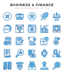 Business & Finance elements. Two Color web icon set. Simple vector illustration.