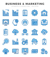 Business & Marketing Icon Pack 25 Vector Symbols for Web Design.