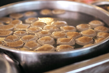 some meatballs in the pan