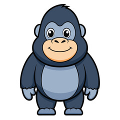 Naklejka premium Cute Gorilla Cartoon Vector Icon Illustration.