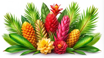 Fototapeta premium This is an image of a variety of tropical flowers.