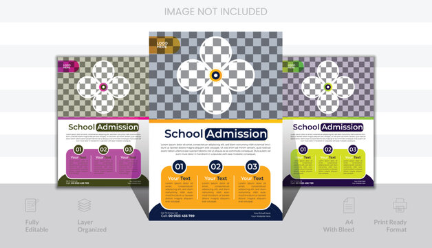 school admission flyer design template. 