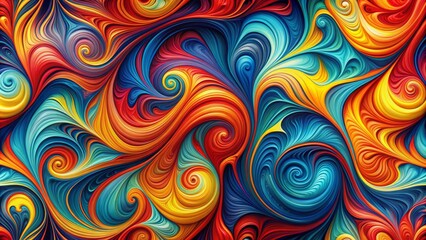 Vibrant and colorful abstract painting with a unique and mesmerizing pattern.